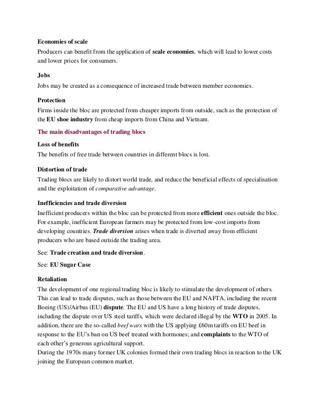 advantages of trading blocs