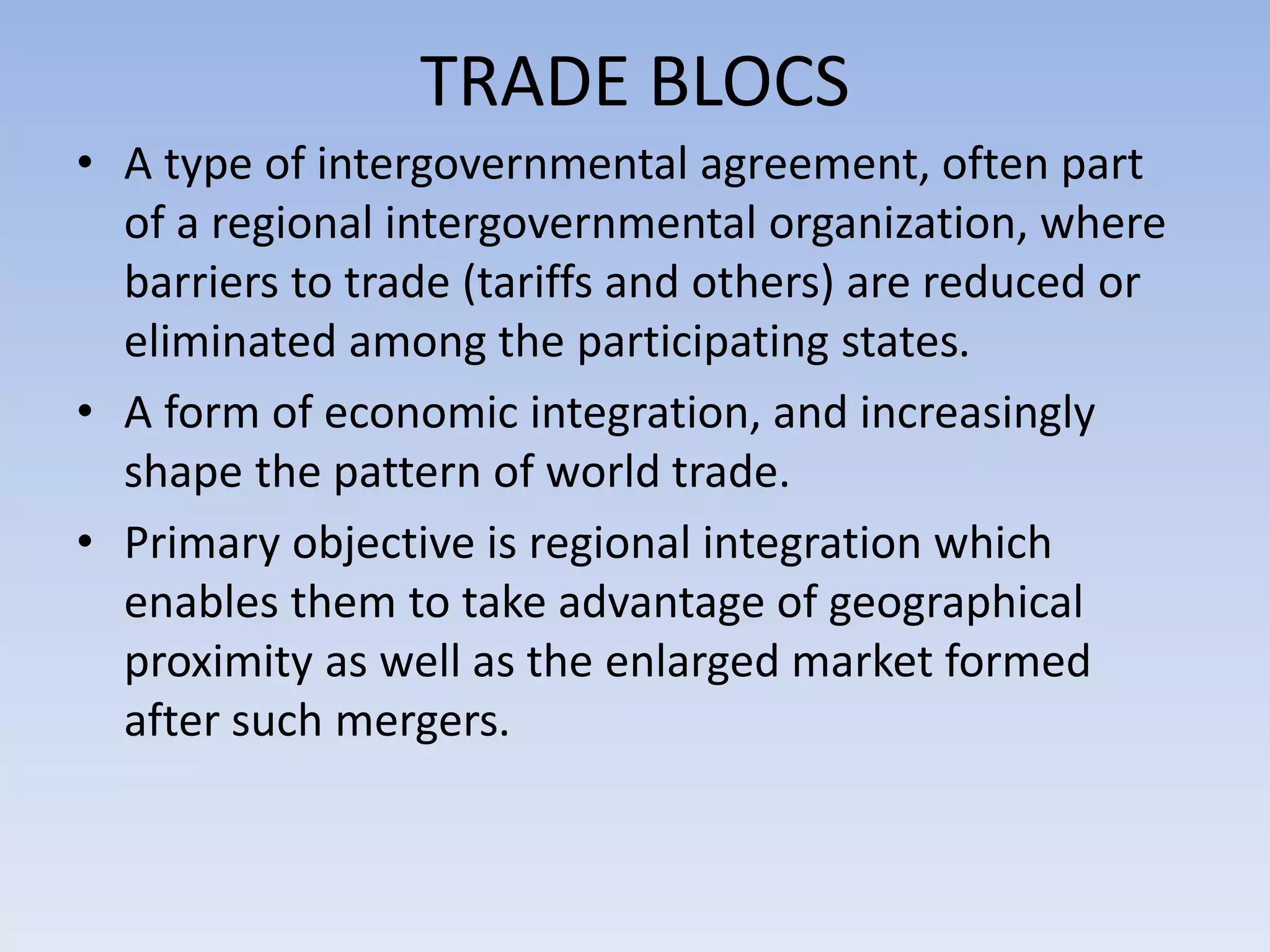 Trading blocs and their impact | PPTX