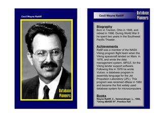 Trading cards of database pioneers - incomplete *DRAFT* | PPT