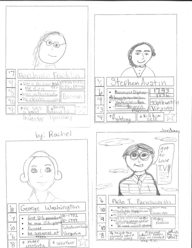 Trading Card Samples of Student Work