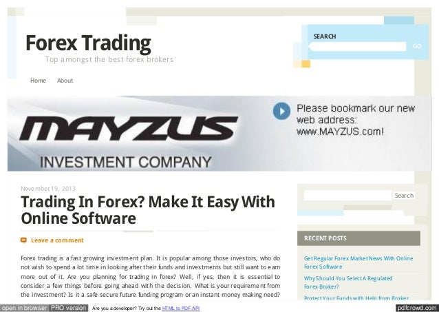 Forex made easy software