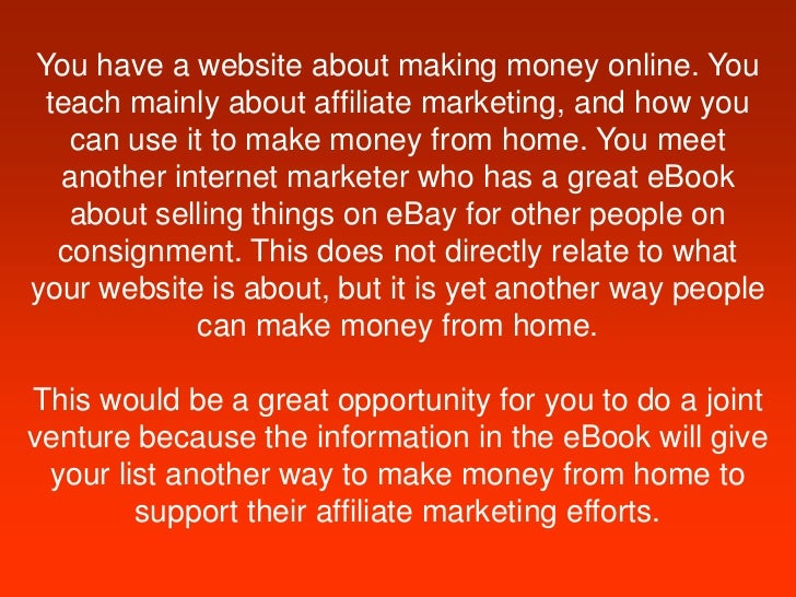 here is an example 5 you have a website about making money online