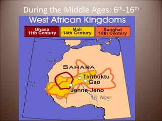 During the Middle Ages: 6 th -16 th 