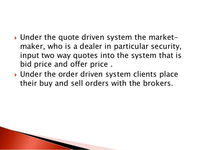 Trading system of stock exchange