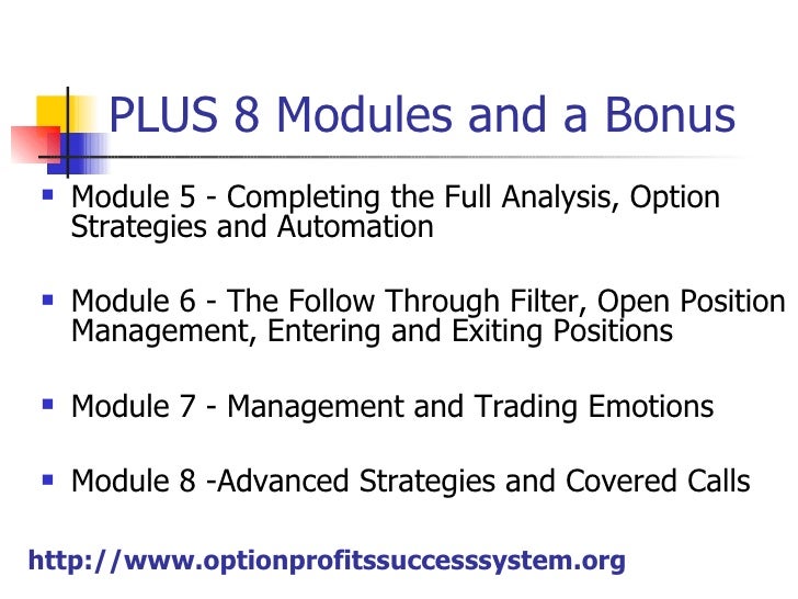 Advanced strategies for option trading success pdf