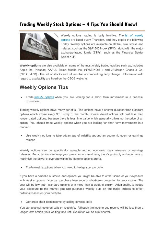 Weekly stock options trading