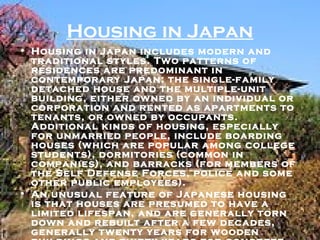 Traditional and modern houses in japan | PPT
