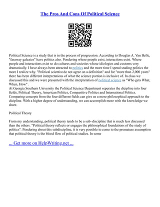 Interaction Example Political Science Research Traditional Approaches To Political Science | PDF
