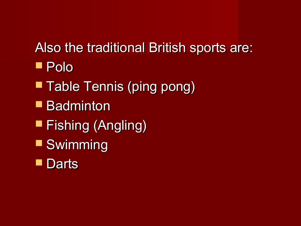 Traditional british sports