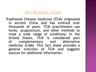 Traditional chinese medicine ppt | PPTX
