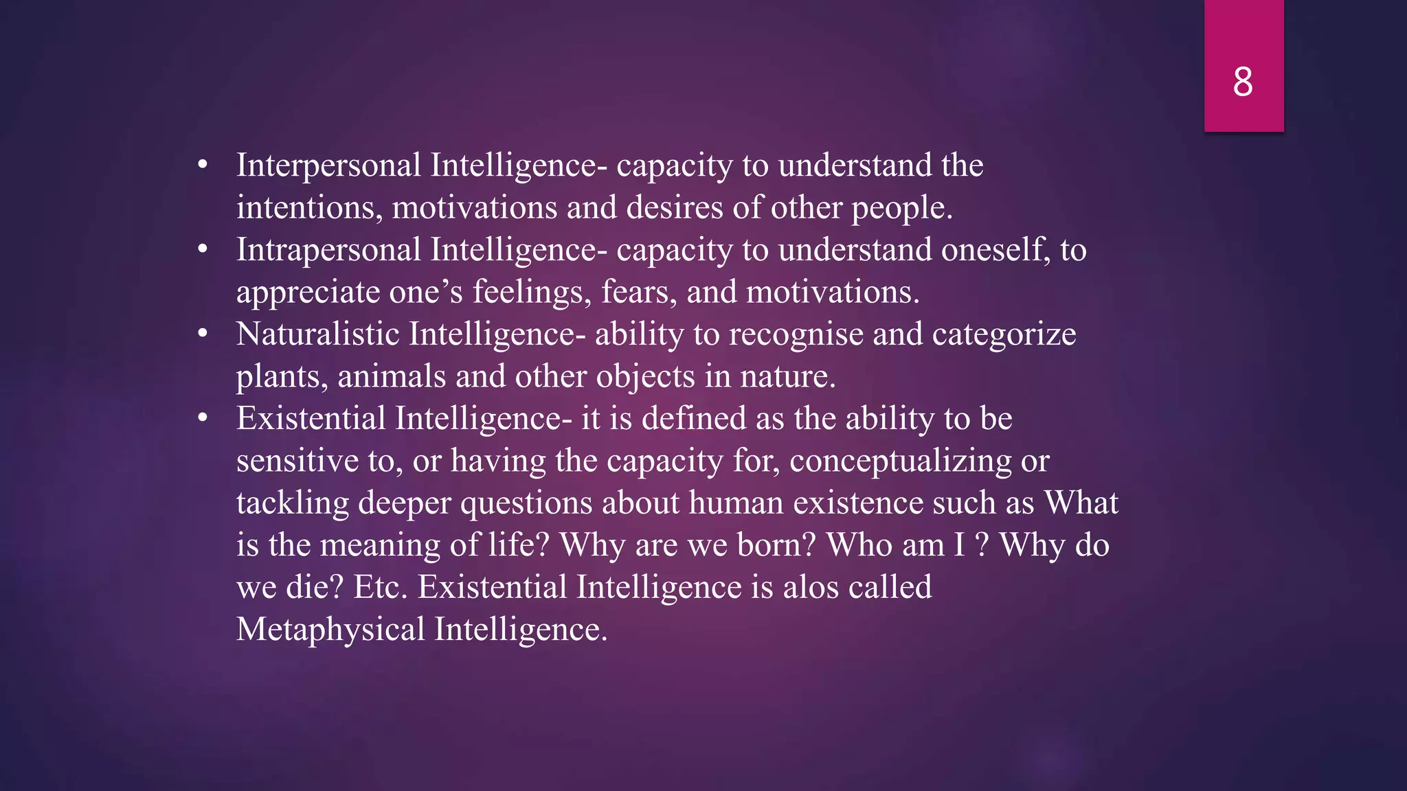 Traditional concept of intelligence vs multiple intelligence | PPTX