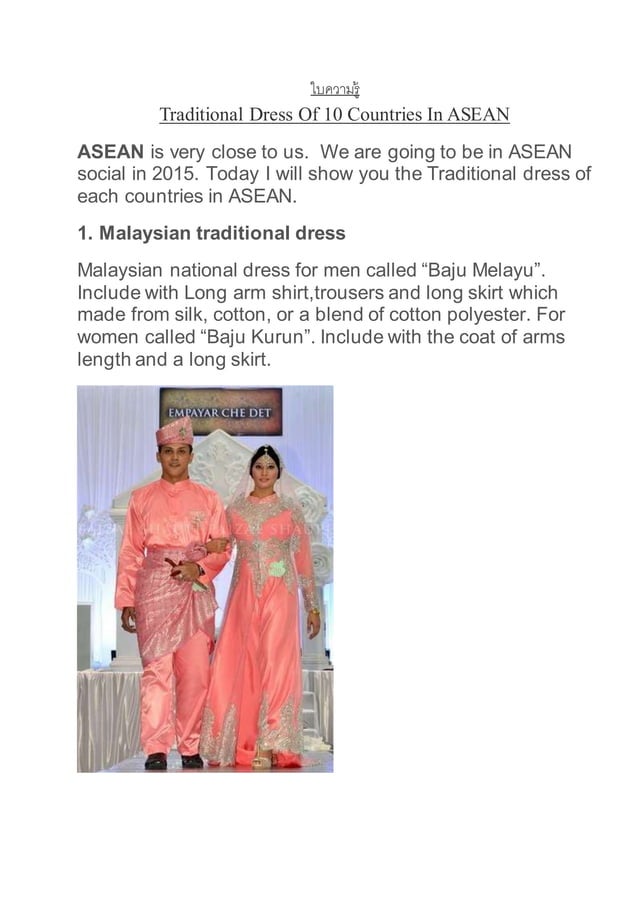 asean countries costume female