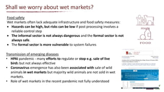 Traditional food chains–some thoughts on terminologies, perceptions and how to de-risk them to cope with food safety and pandemic threats