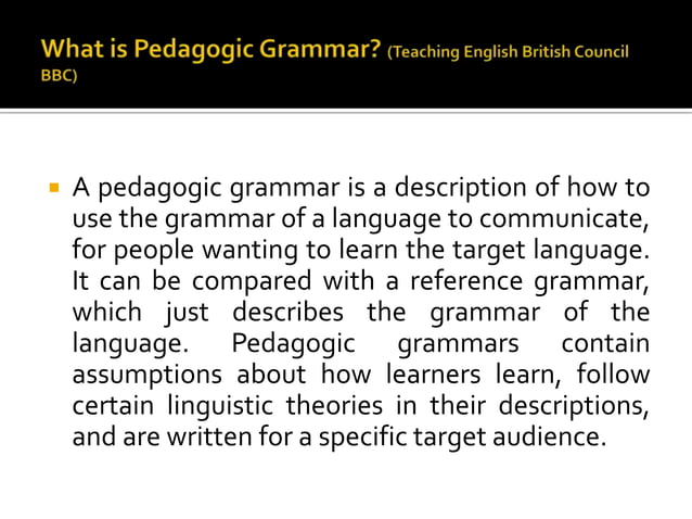 Traditional Grammar Ppt