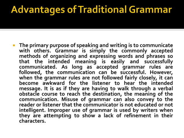 Traditional Grammar Ppt