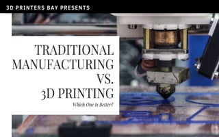 Traditional Manufacturing vs. 3D Printing- Which one is better?