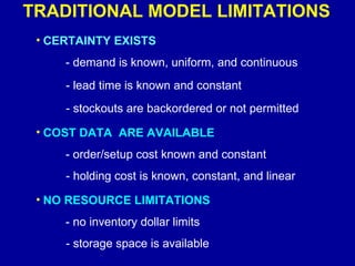 TRADITIONAL MODEL LIMITATIONS ,[object Object],[object Object],[object Object],[object Object],[object Object],[object Object],[object Object],[object Object],[object Object],[object Object]