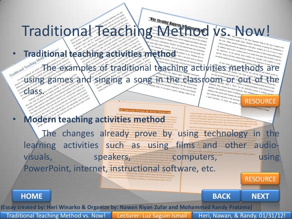 Traditional Teaching Method Vs Now
