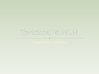 Organization Structures Traditional Vs. ML M 