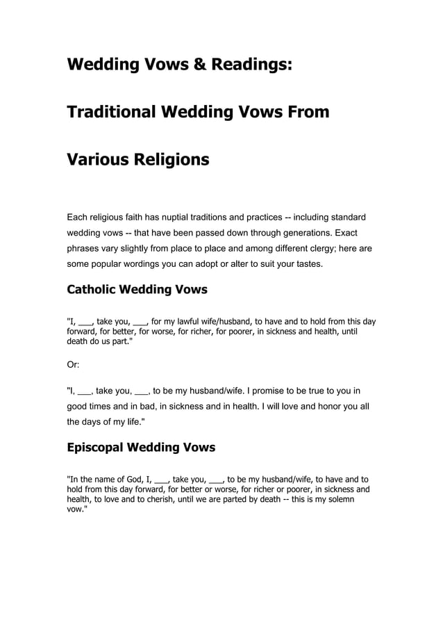 Traditional wedding vows | PDF