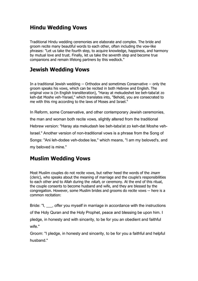 Traditional wedding vows PDF