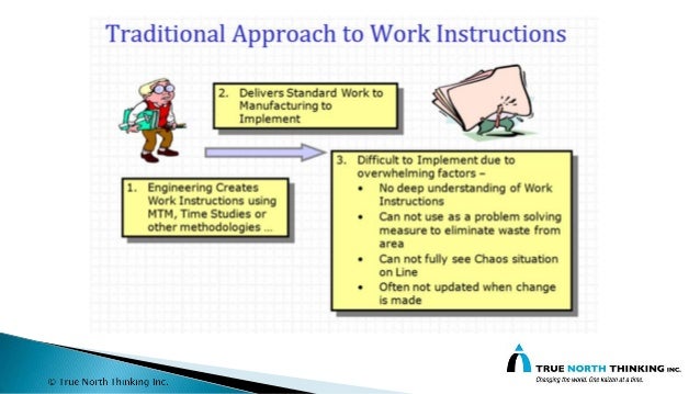 traditional work instructions vs standardized work standardized work instructions