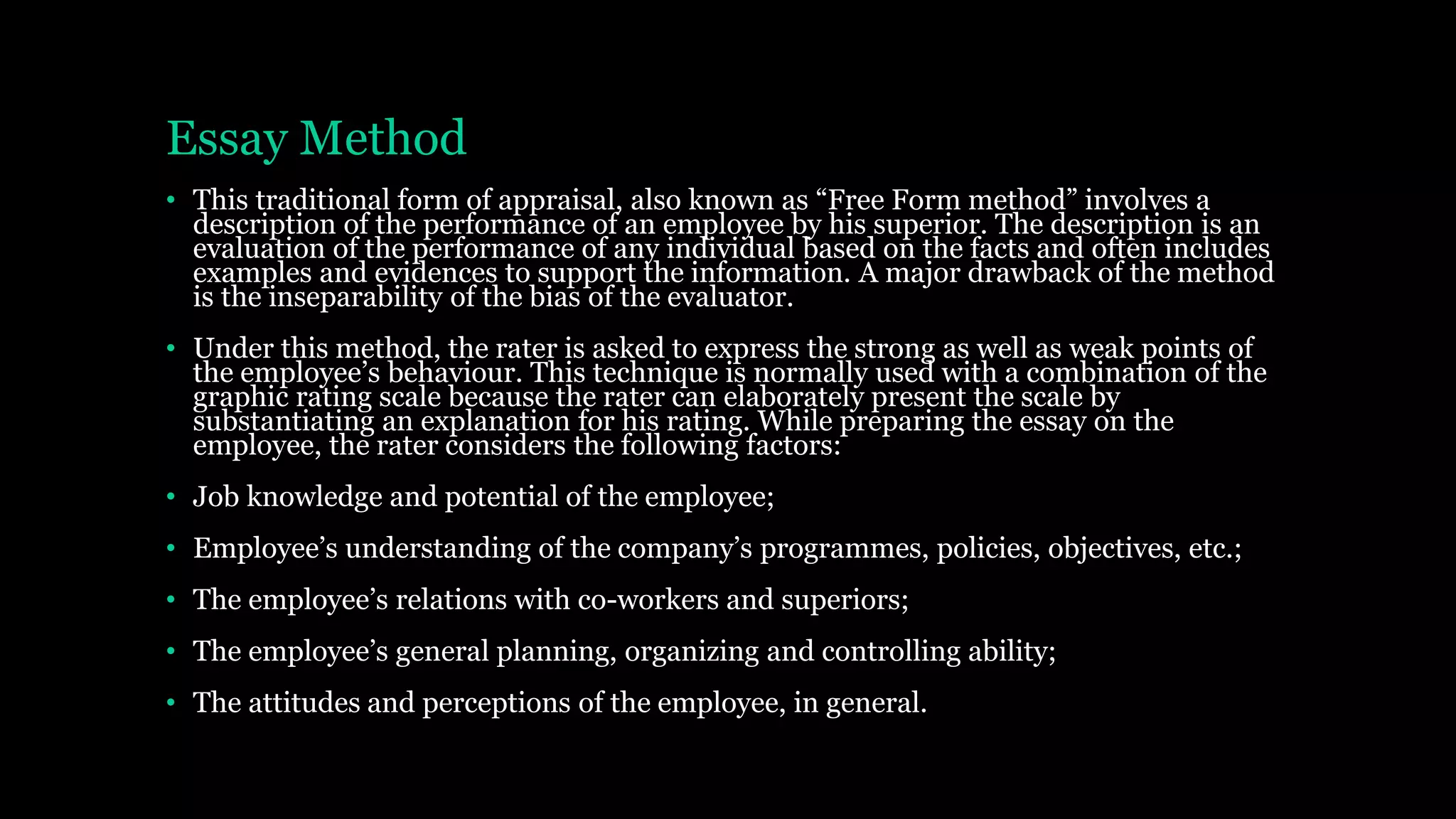 Tradition method of performance appraisal | PPTX