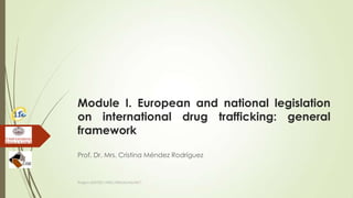 Module I. European and national legislation
on international drug trafficking: general
framework
Prof. Dr. Mrs. Cristina Méndez Rodríguez
Project JUST/2011/ISEC/DRUGS/AG/3671
 