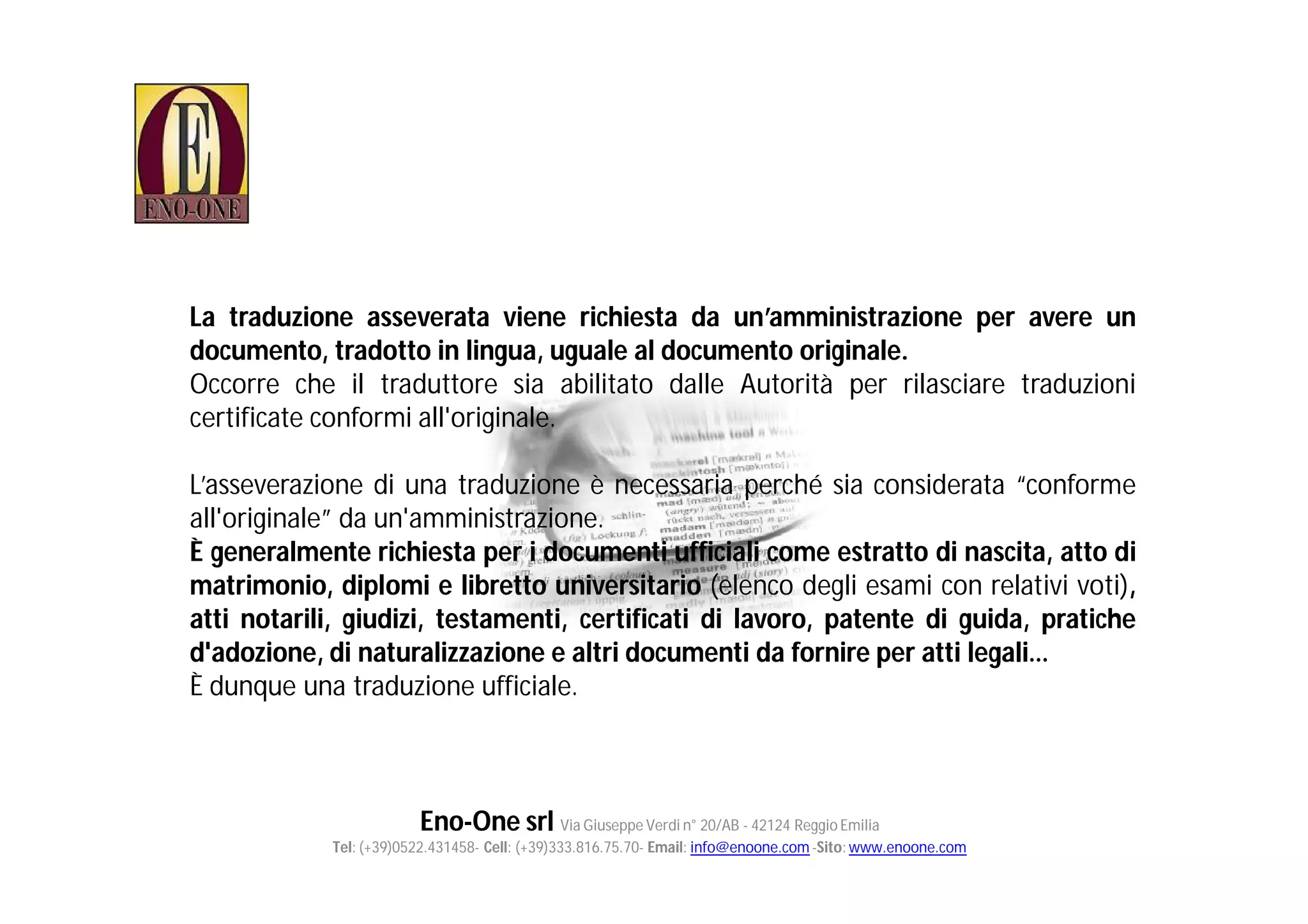 Traduzioni asseverate | PPT