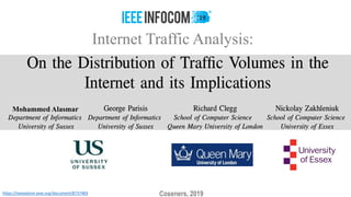 Internet Traffic Analysis:
Coseners, 2019
Mohammed Alasmar
https://ieeexplore.ieee.org/document/8737483
‘19
 