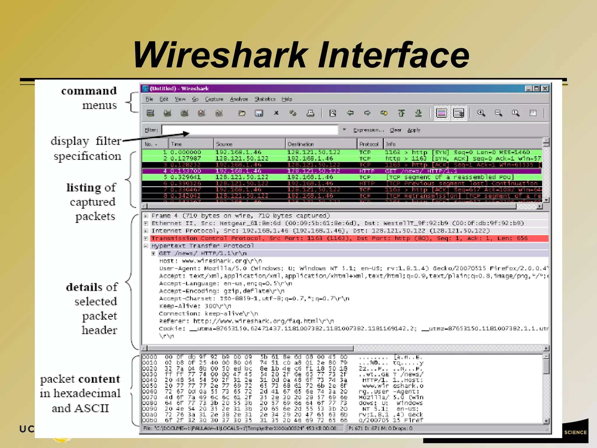 18
Wireshark Interface
 
