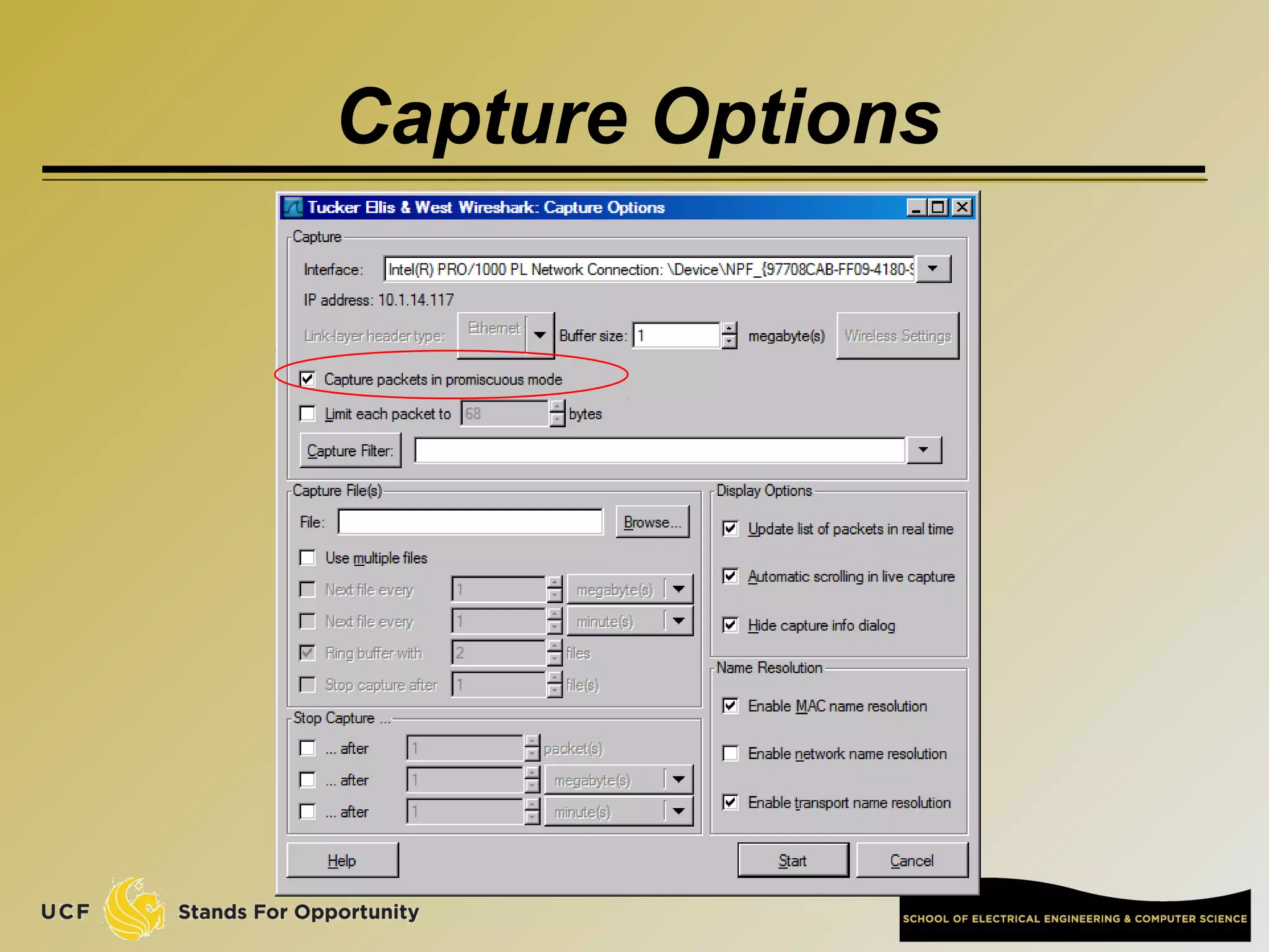 Capture Options
 