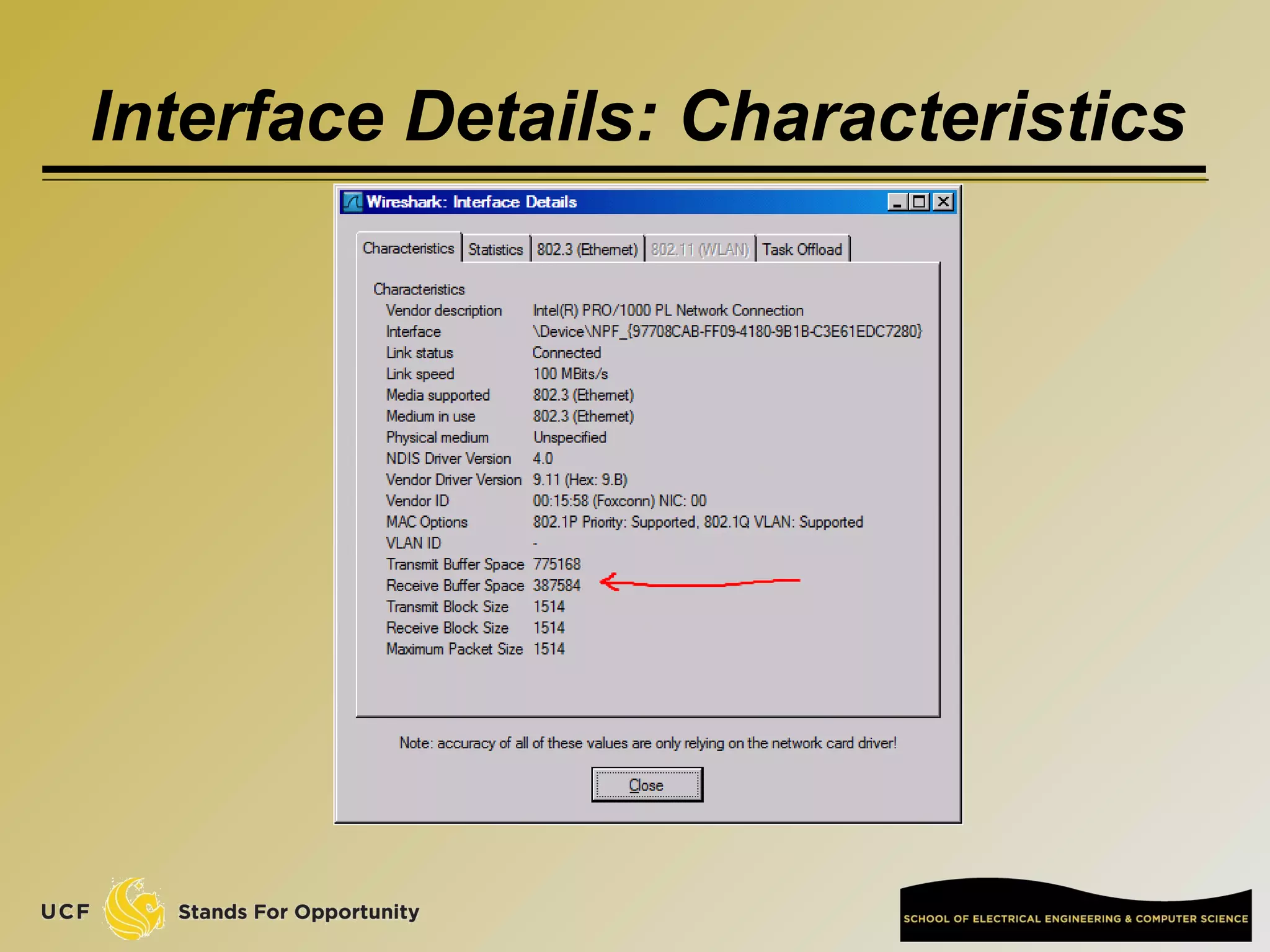 Interface Details: Characteristics
 
