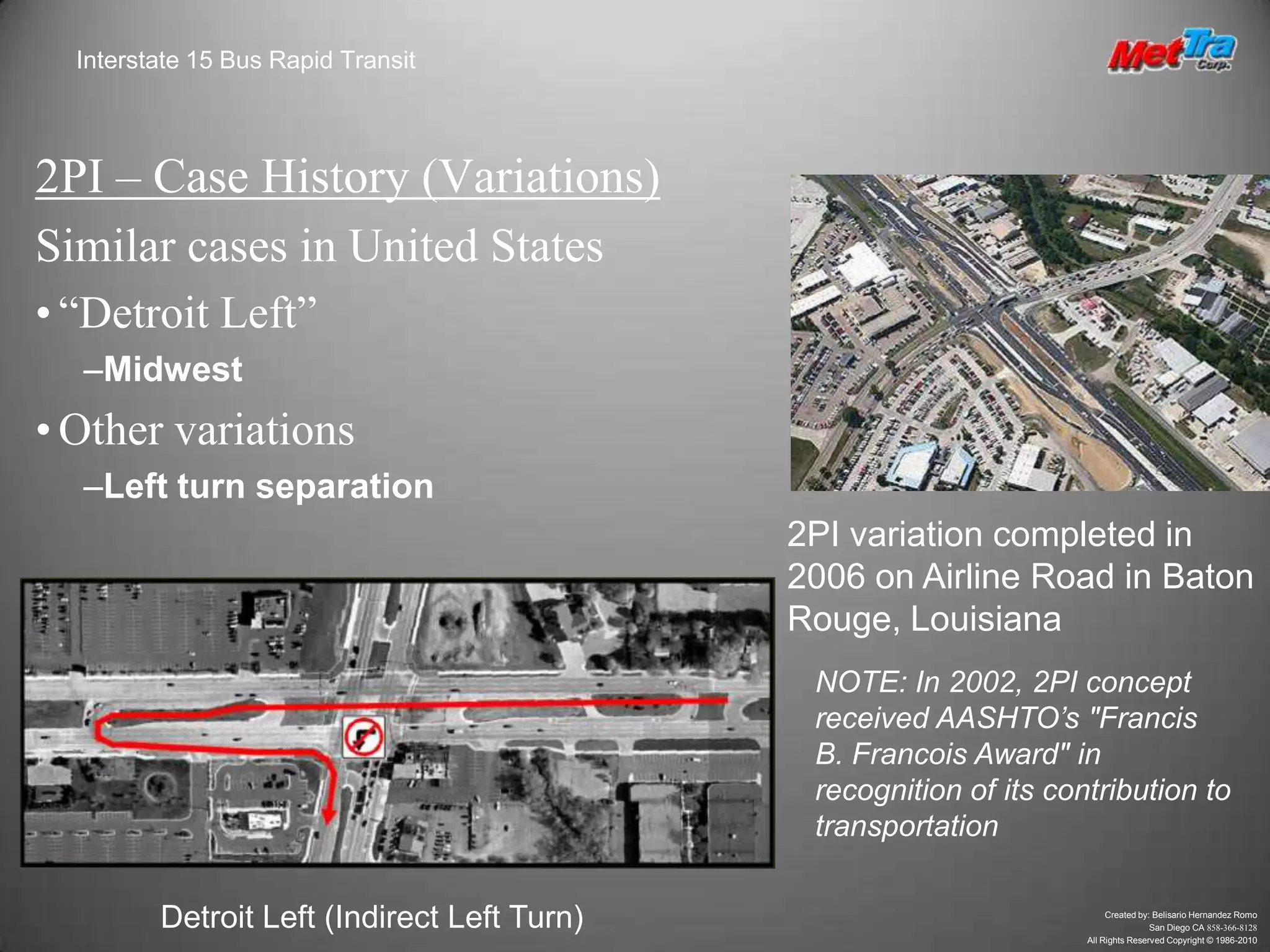 Interstate 15 Bus Rapid TransitTwo Phase Intersections – The ConceptMain Intersection
