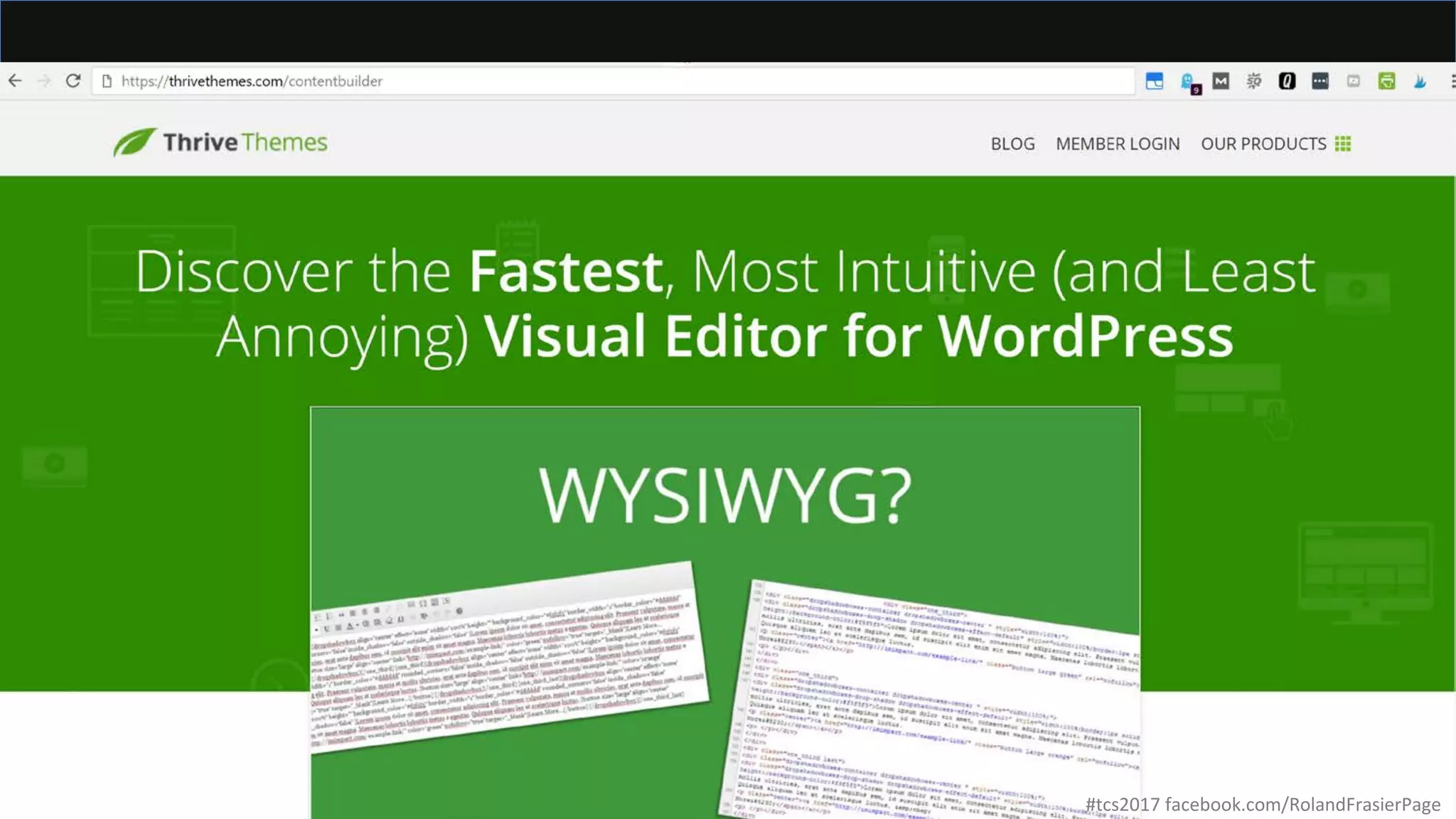 #tcs2017 facebook.com/RolandFrasierPage
 