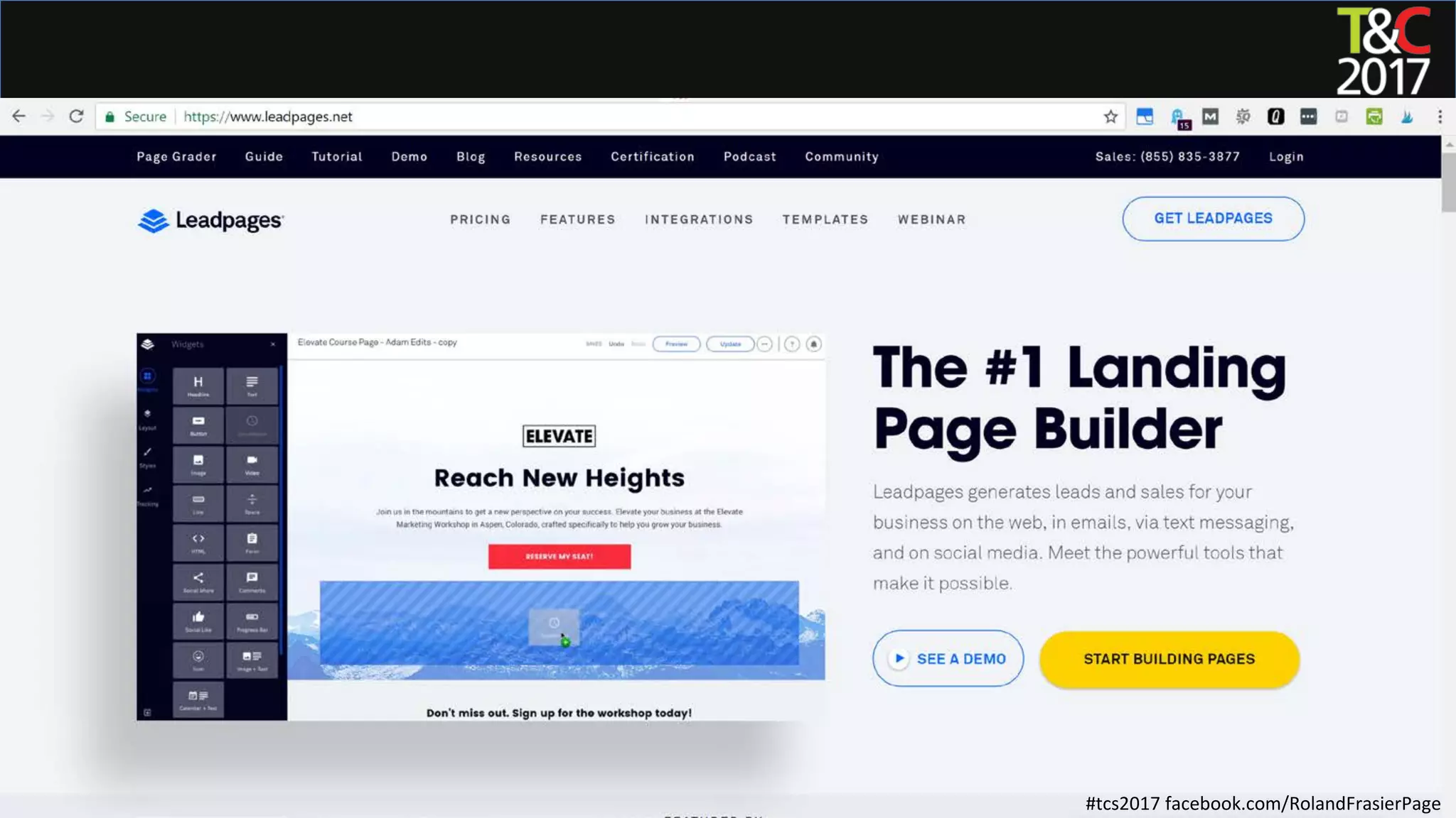 #tcs2017 facebook.com/RolandFrasierPage
 