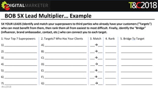 BOB 5X Lead Multiplier… Example
#tcs2018
 