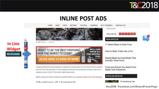 4% of Leads
INLINE POST ADS
#tcs2018 Facebook.com/RolandFrasierPage
In Line
Widget
 