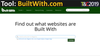 #tcs2018 facebook.com/RolandFrasierPage
Tool: BuiltWith.com
 