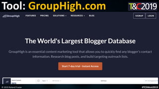 This is a sample of bold
text on a full color slide.
This is good for quotes, stats,
dividers,etc.
Tool: GroupHigh.com
© 2019 Roland Frasier #TCSWest2019
 