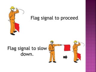Flag signal to proceed.
Flag signal to slow
down.
 