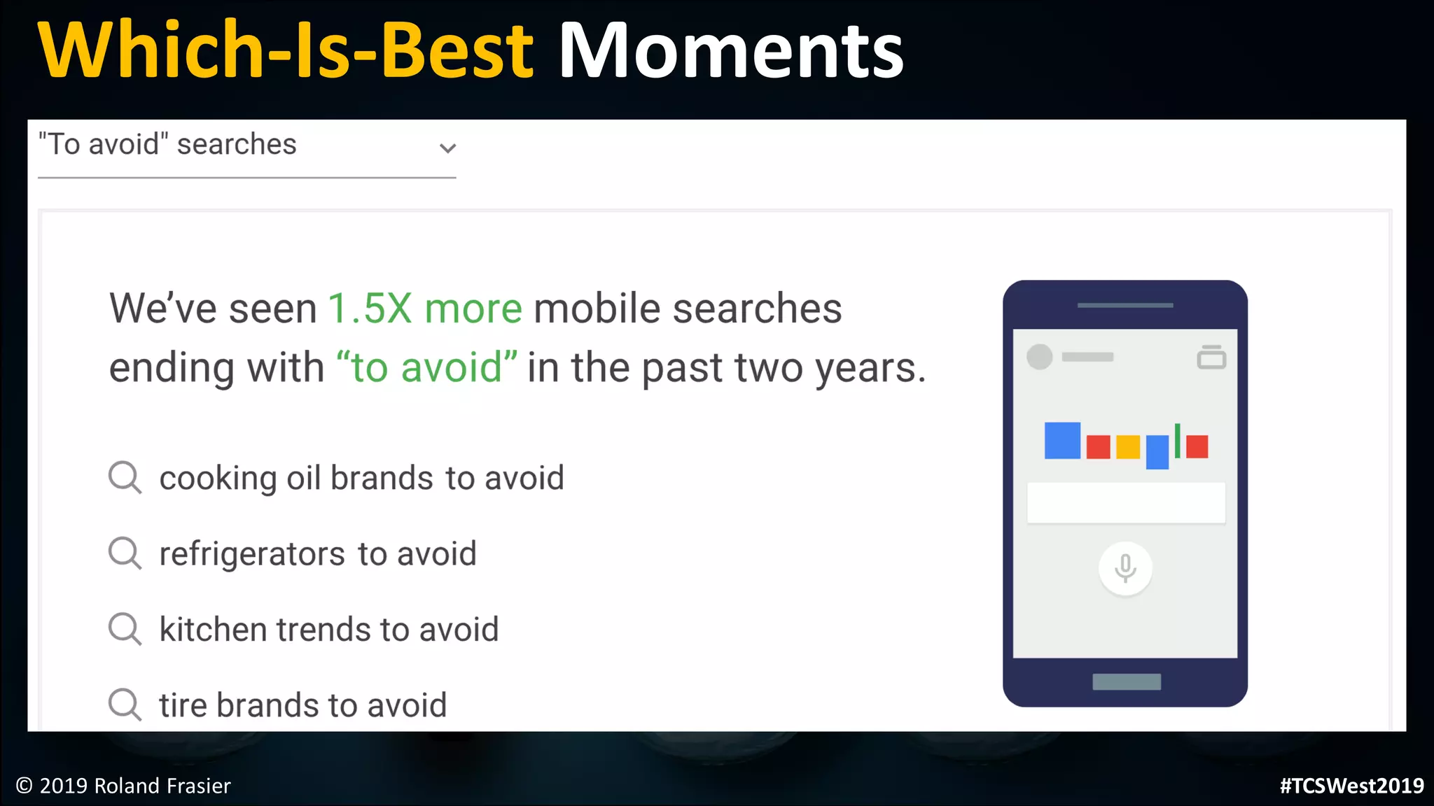 © 2019 Roland Frasier
Which-Is-Best Moments
#TCSWest2019
 