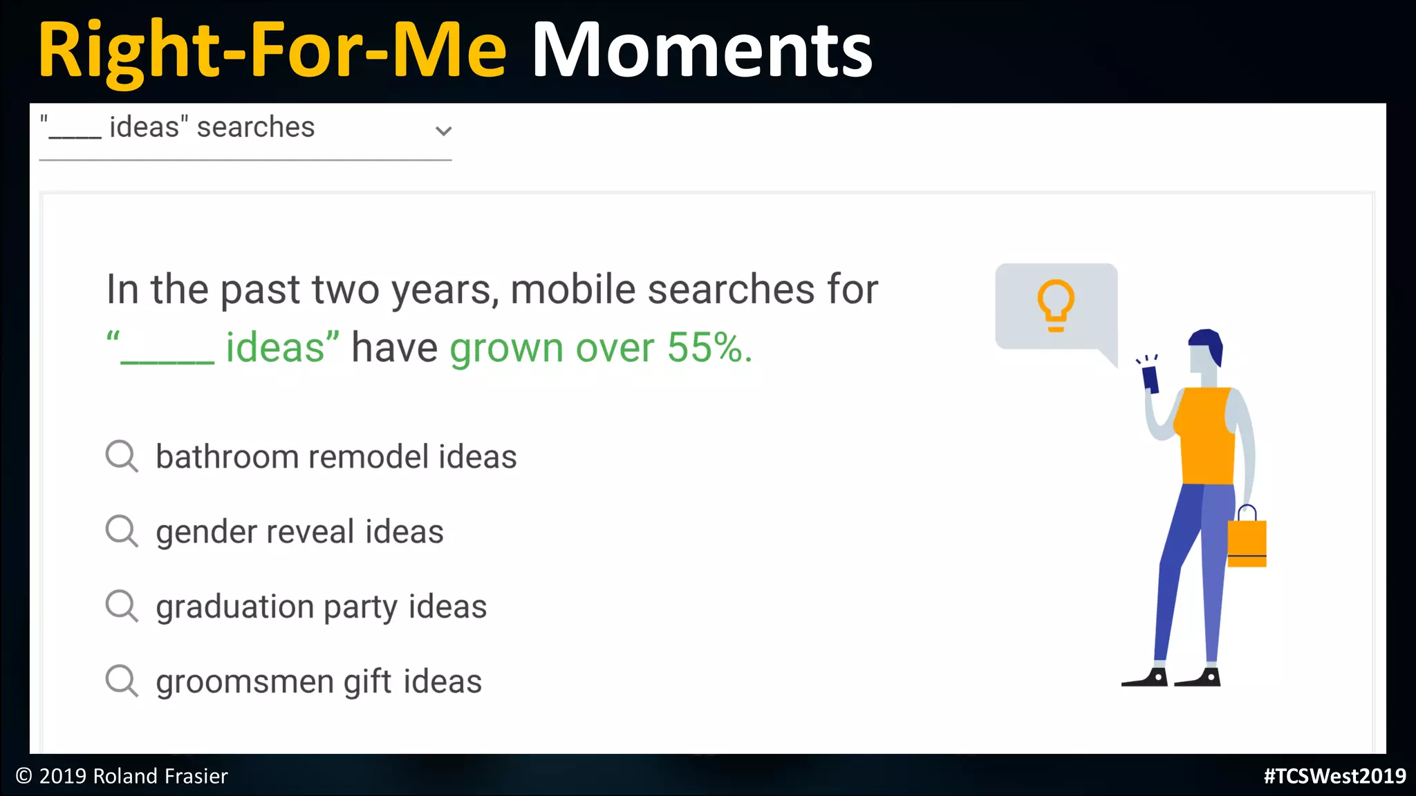 © 2019 Roland Frasier
Right-For-Me Moments
#TCSWest2019
 