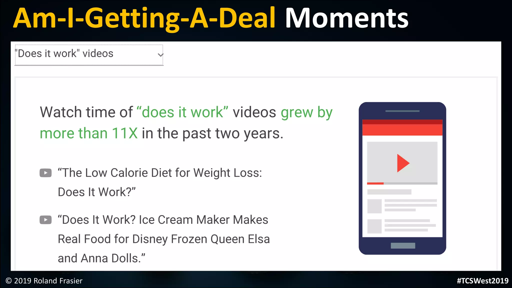 © 2019 Roland Frasier
Am-I-Getting-A-Deal Moments
#TCSWest2019
 
