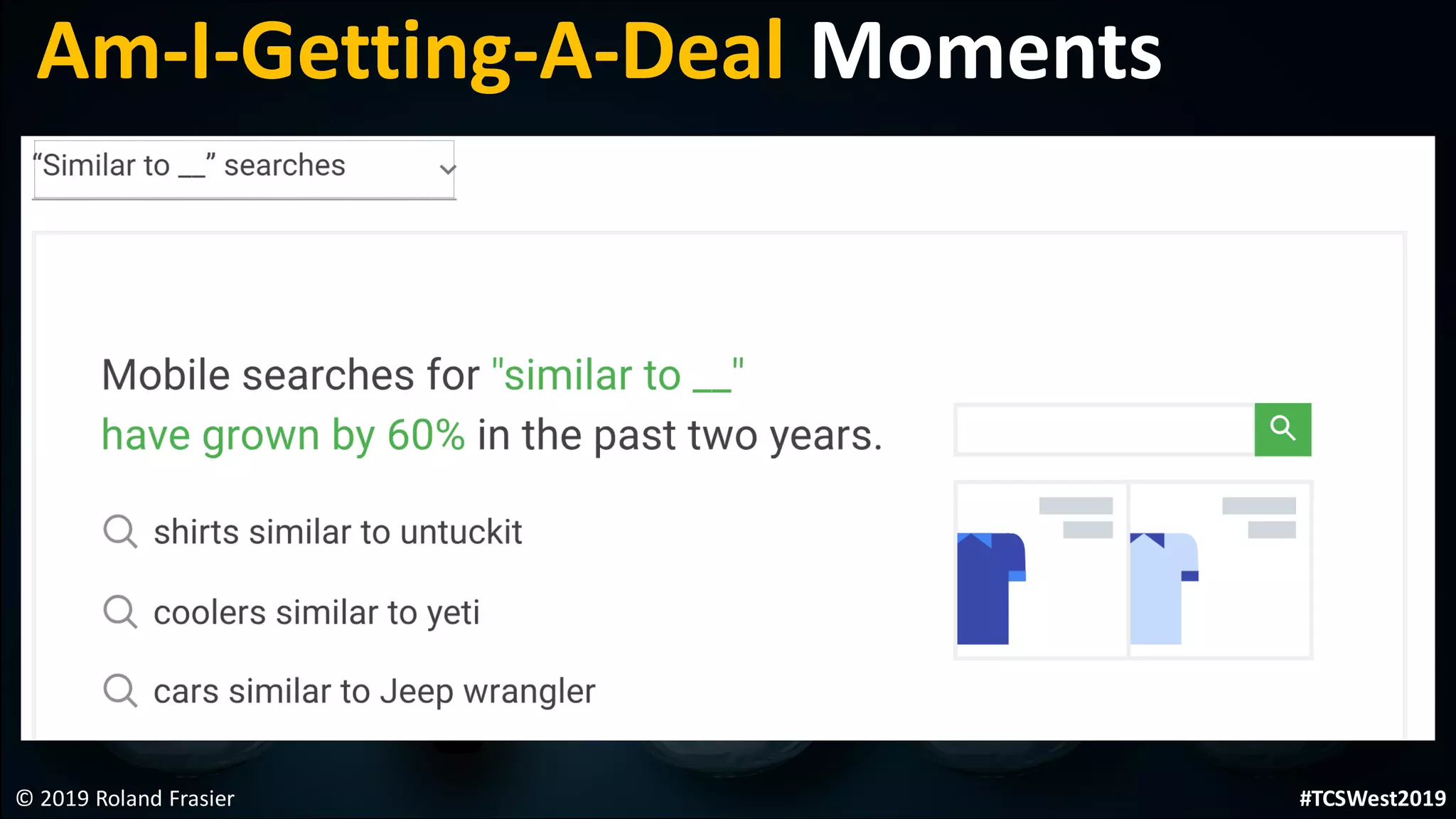 © 2019 Roland Frasier
Am-I-Getting-A-Deal Moments
#TCSWest2019
 