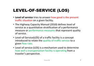 Traffic enginering highway capacity and los presentation | PDF
