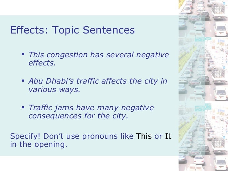 Cause effect essay traffic jam