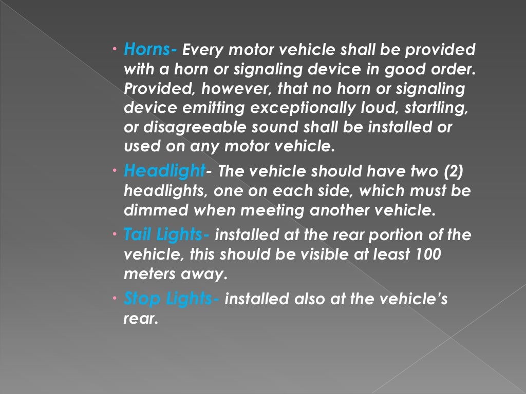 Traffic laws, rules and regulations and