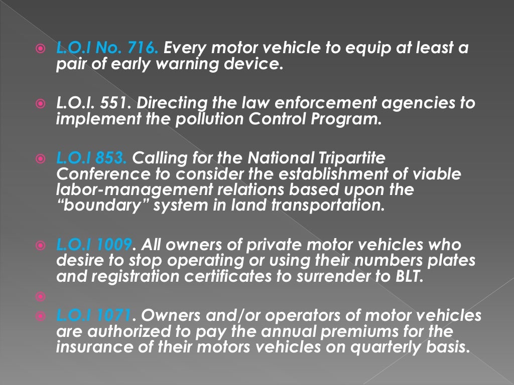 Traffic laws, rules and regulations and