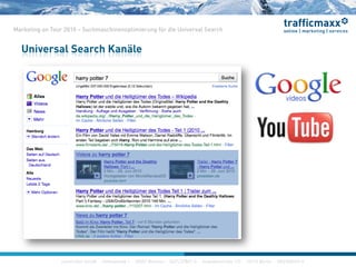 construktiv GmbH ·Haferwende 1 · 28357 Bremen · 0421/27867-0 · Invalidenstraße 112 · 10115 Berlin · 030/200569-0
Marketing on Tour 2010 – Suchmaschinenoptimierung für die Universal Search
Universal Search Kanäle
 